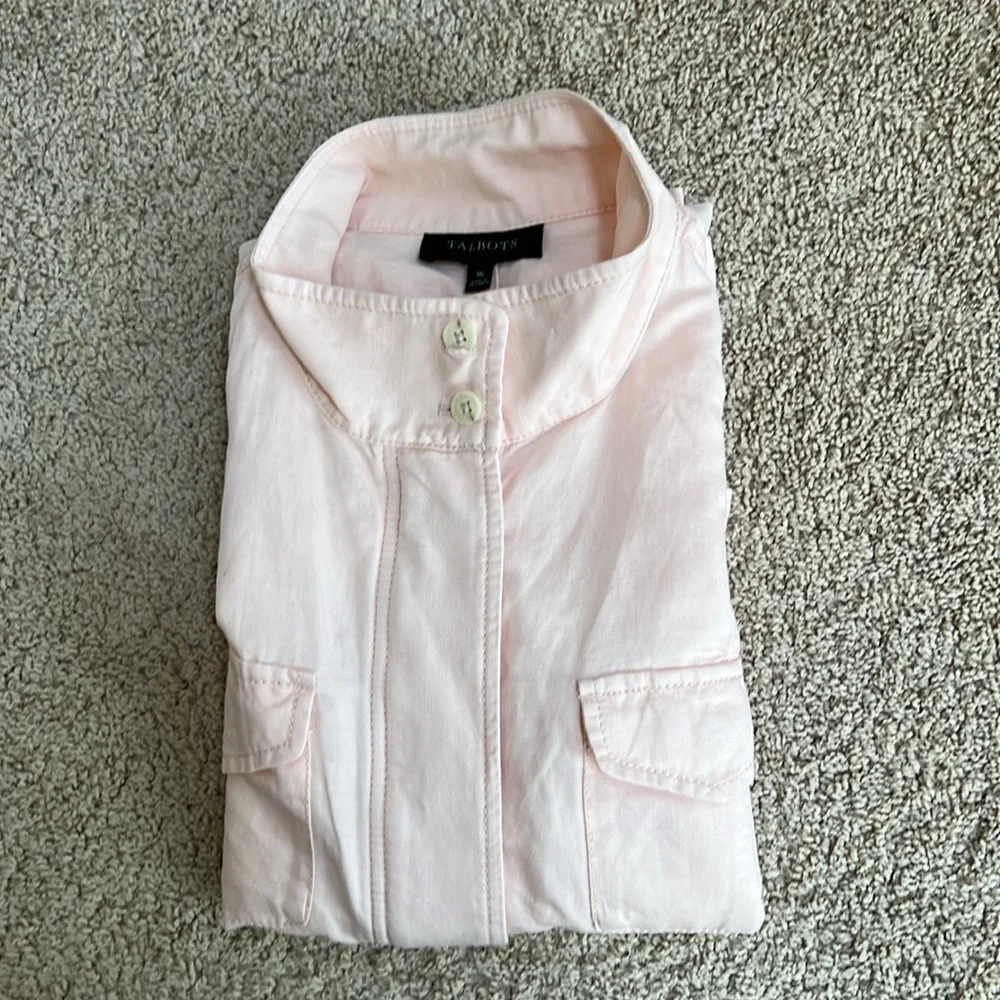 Talbots SZ 16, pale blush cotton light weight spring/summer jacket.